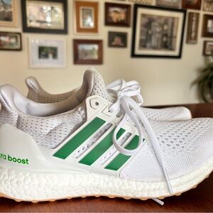 Adidas Ultra Boost White and Green Sneakers